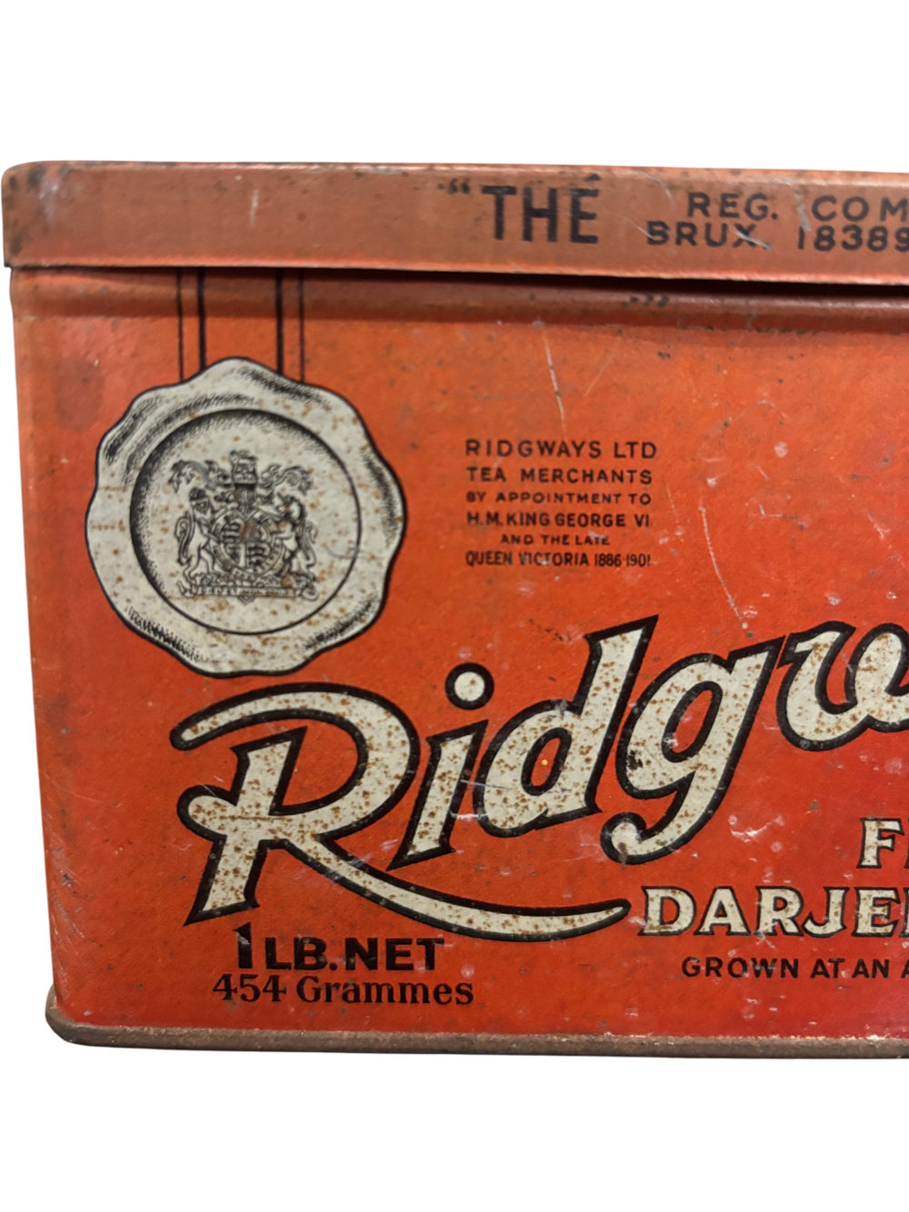 Ridgways Finest Darjeeling Tea Tin Vintage Advertising Collectable - Think Vintage