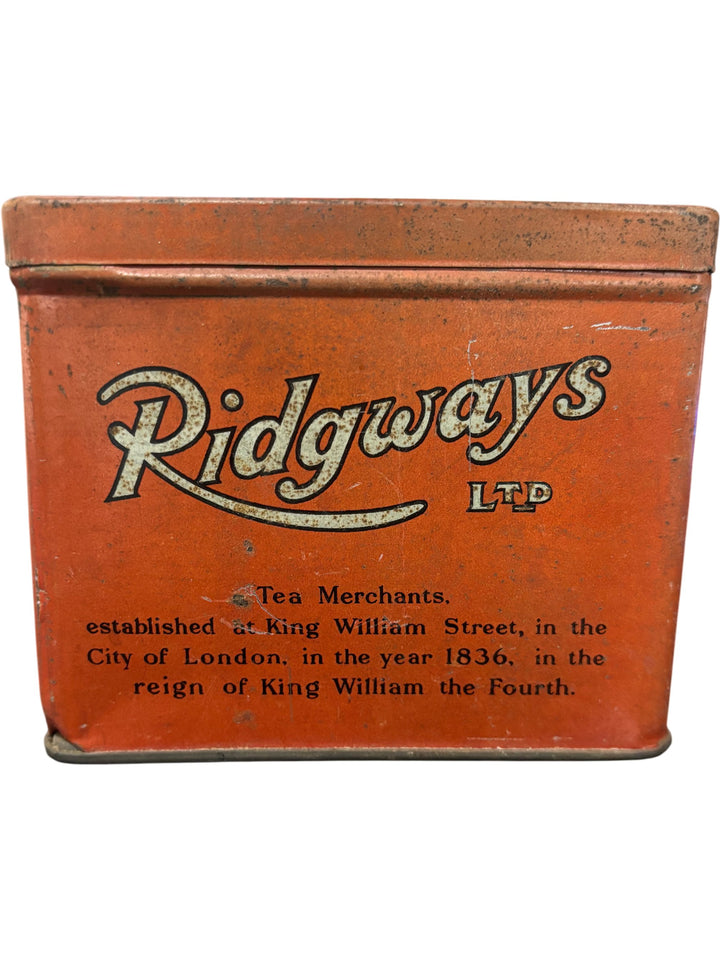 Ridgways Finest Darjeeling Tea Tin Vintage Advertising Collectable - Think Vintage