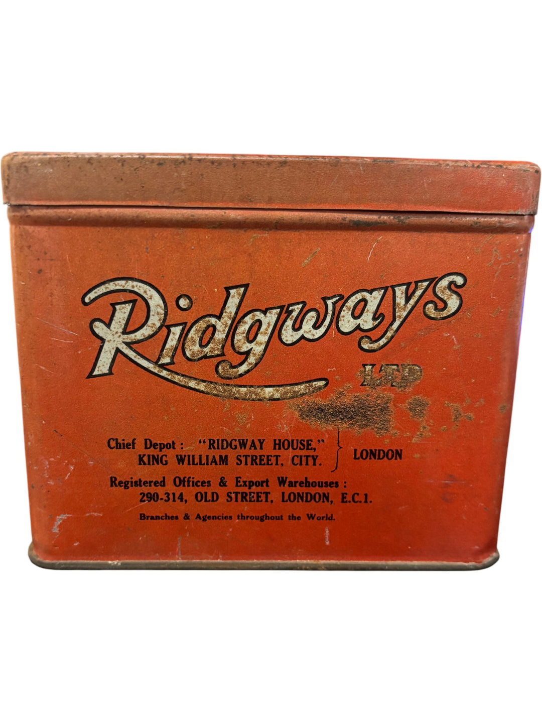 Ridgways Finest Darjeeling Tea Tin Vintage Advertising Collectable - Think Vintage Online Ltd