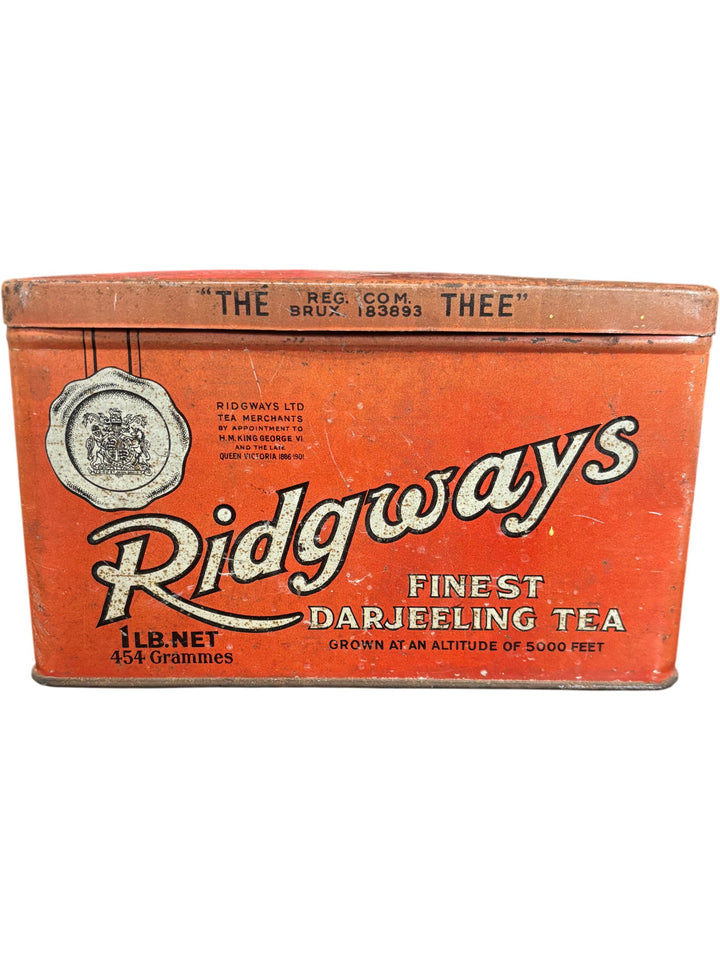 Ridgways Finest Darjeeling Tea Tin Vintage Advertising Collectable - Think Vintage ltd