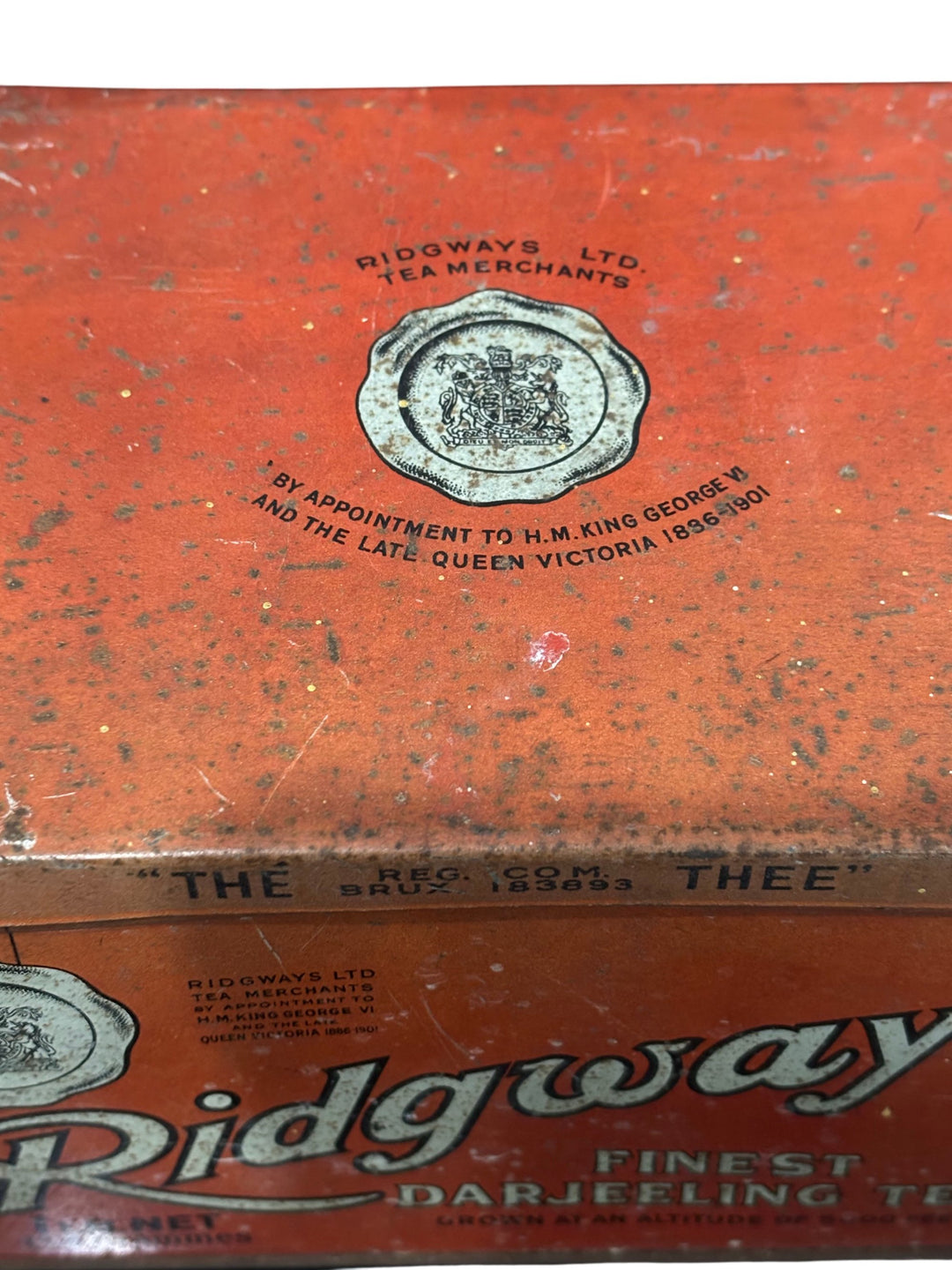 Ridgways Finest Darjeeling Tea Tin Vintage Advertising Collectable - Think Vintage ltd