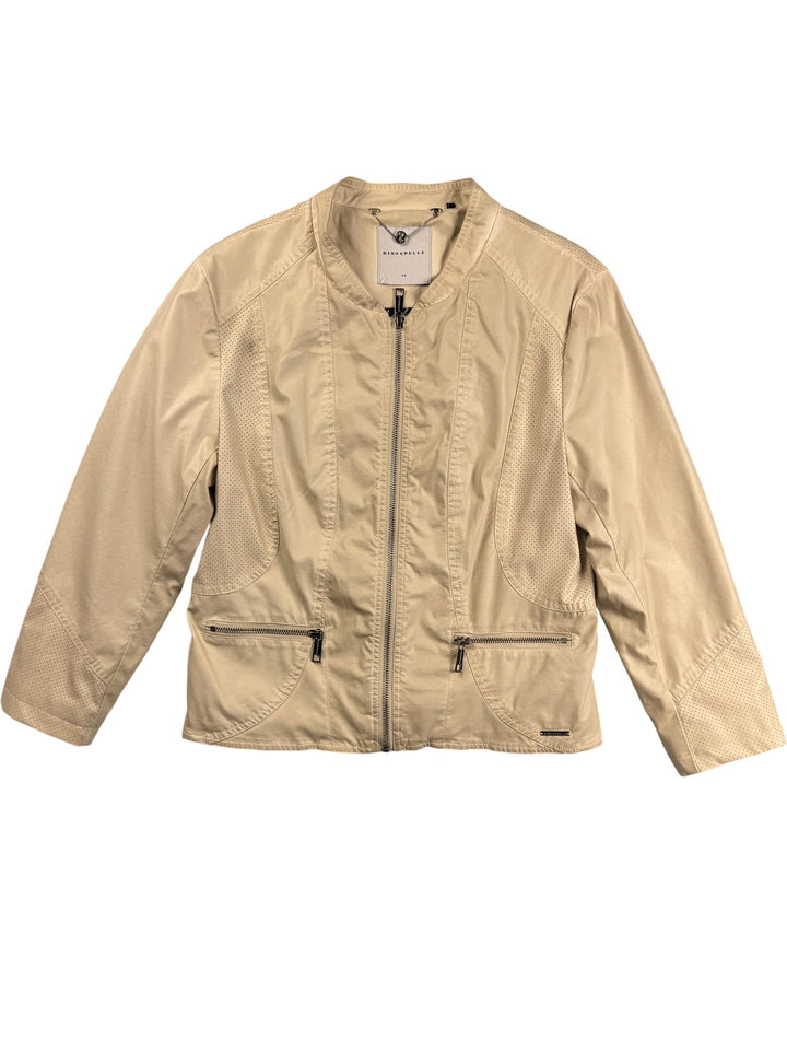 Rino & Pelle Beige Zip-Up Jacket - S - Think Vintage ltd