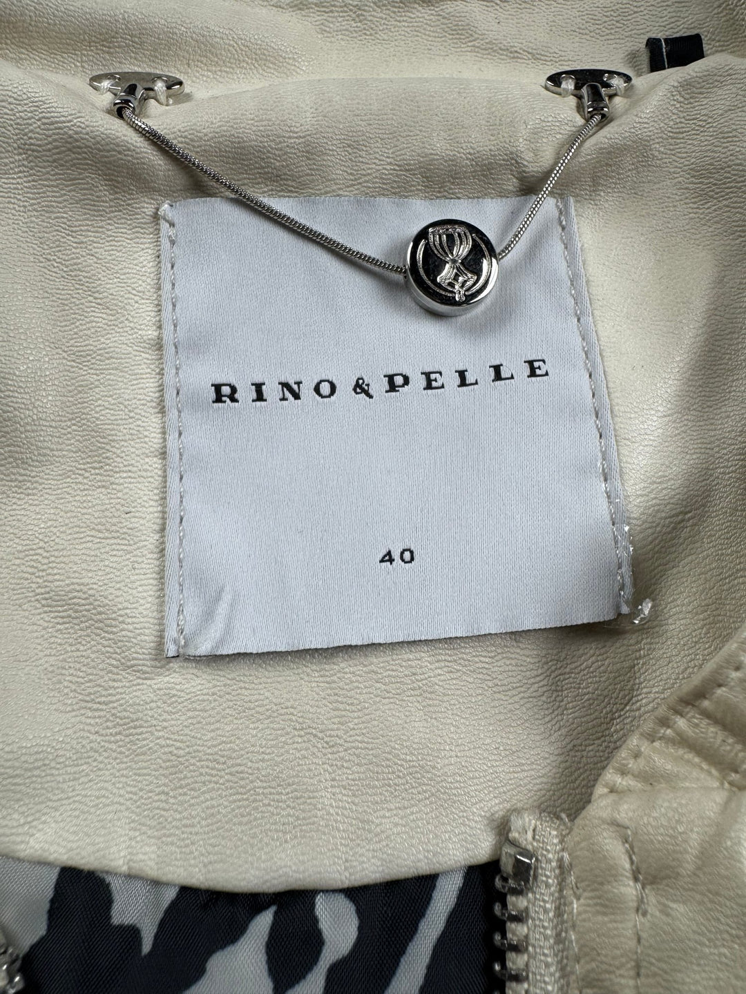 Rino & Pelle Beige Zip-Up Jacket - S - Think Vintage ltd