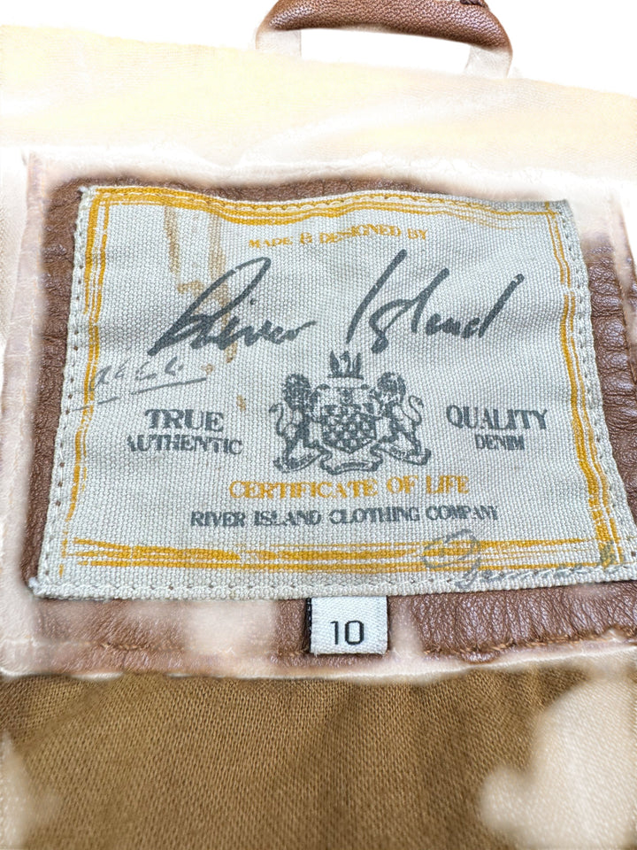 River Island Leather Jacket - S - Think Vintage