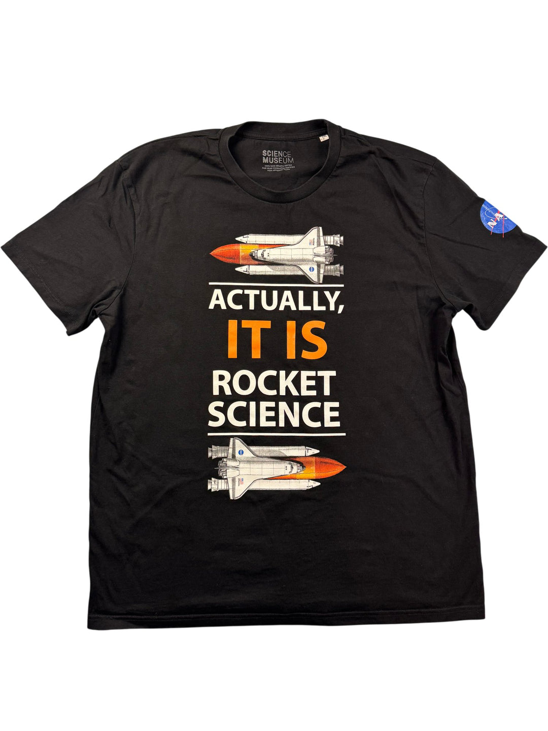 Rocket Science Black T-Shirt - M - Think Vintage ltd