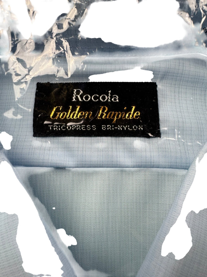 Rocola Golden Rapide Blue Long Sleeve Shirt - M - Think Vintage ltd