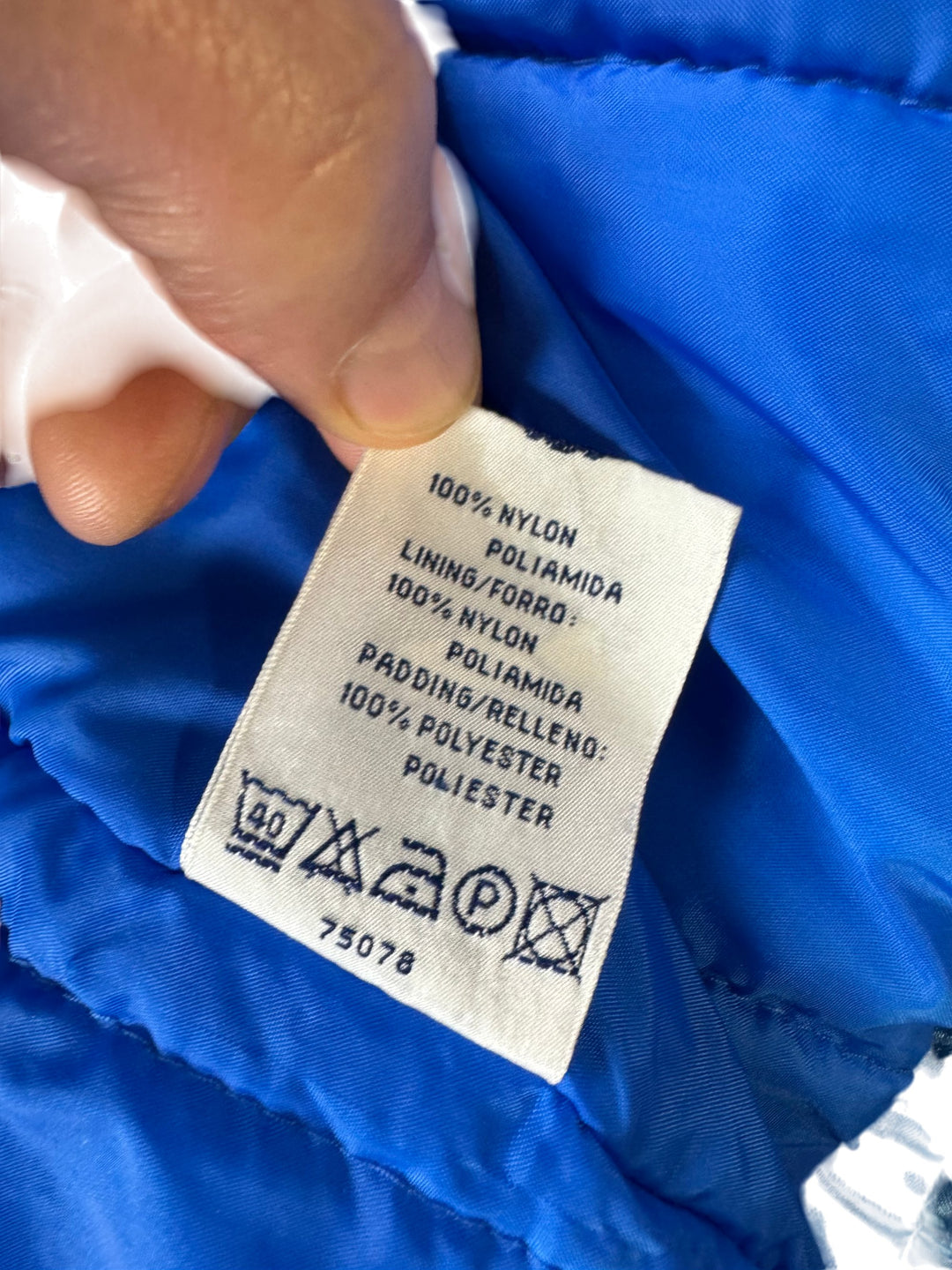 Rodeo Blue Tie-Dye Puffer Jacket - M - Think Vintage