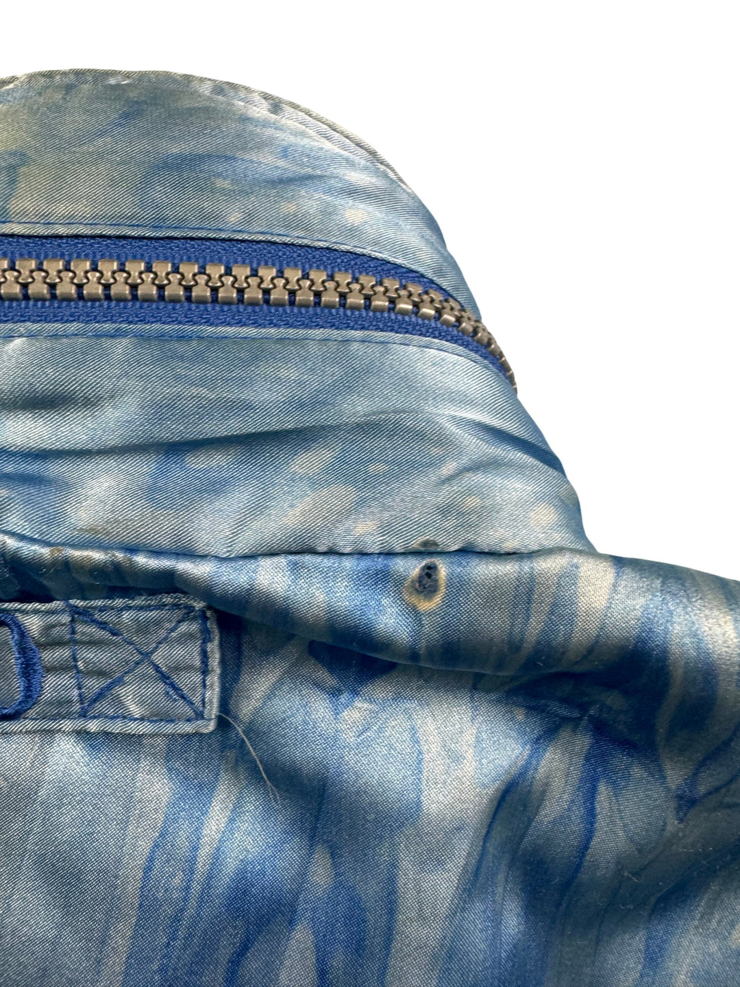 Rodeo Blue Tie-Dye Puffer Jacket - M - Think Vintage Online Ltd