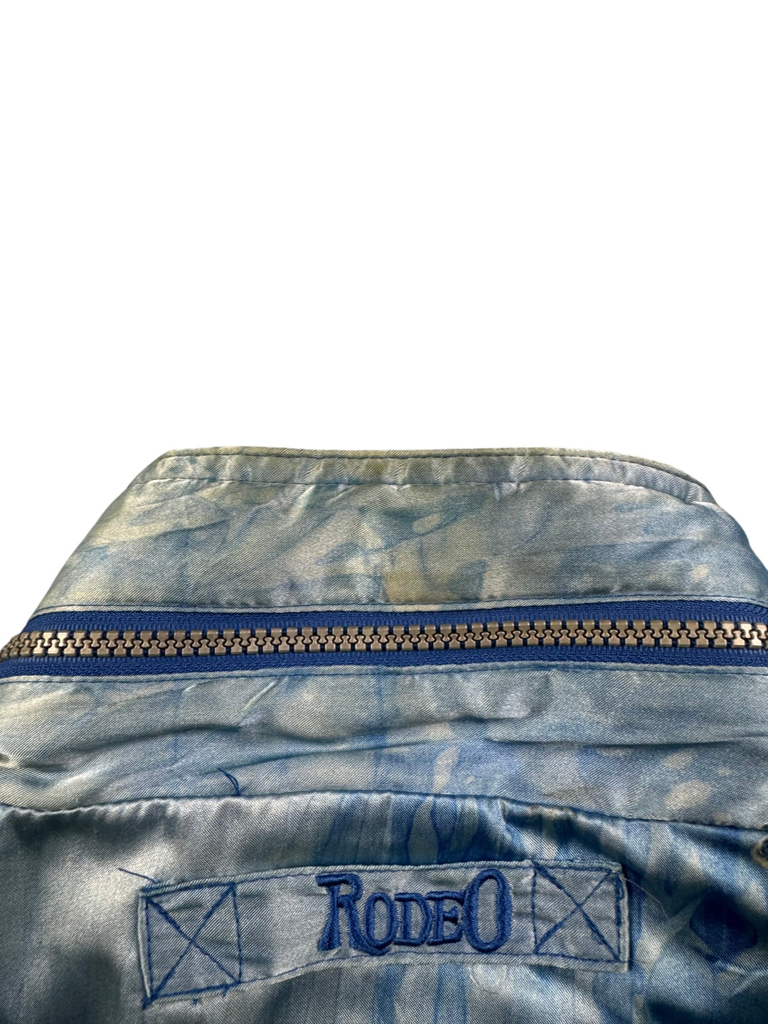 Rodeo Blue Tie-Dye Puffer Jacket - M - Think Vintage Online Ltd