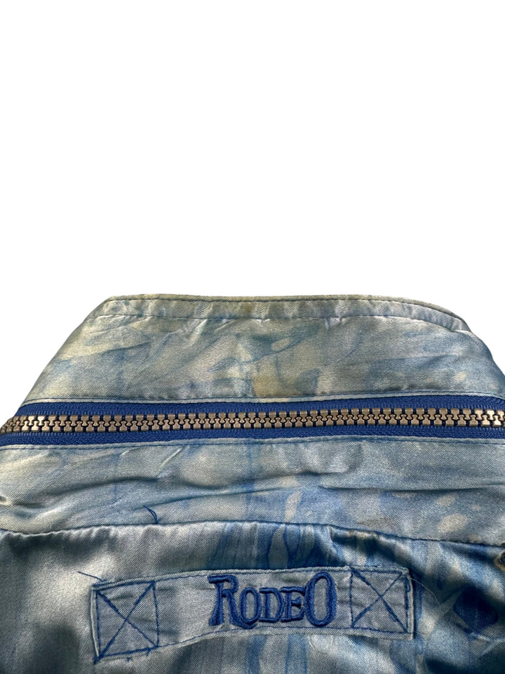 Rodeo Blue Tie-Dye Puffer Jacket - M - Think Vintage Online Ltd