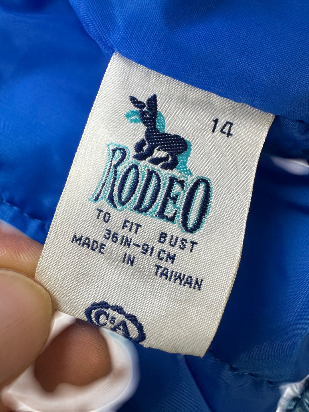 Rodeo Blue Tie-Dye Puffer Jacket - M - Think Vintage ltd