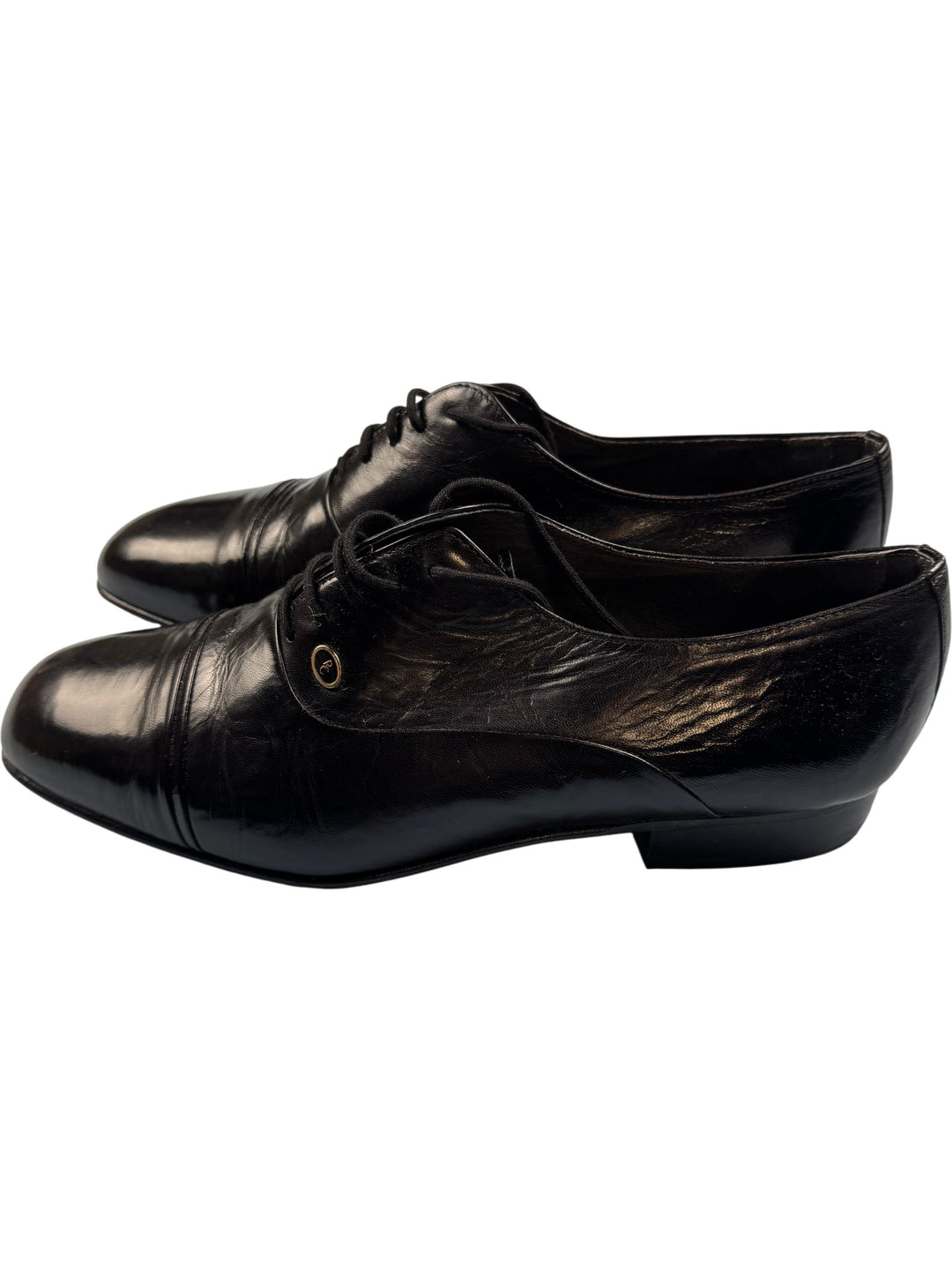 Roland Carter Black Leather Oxford Shoes - Think Vintage
