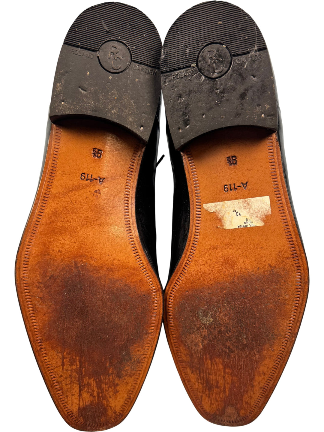 Roland Carter Black Leather Oxford Shoes - Think Vintage