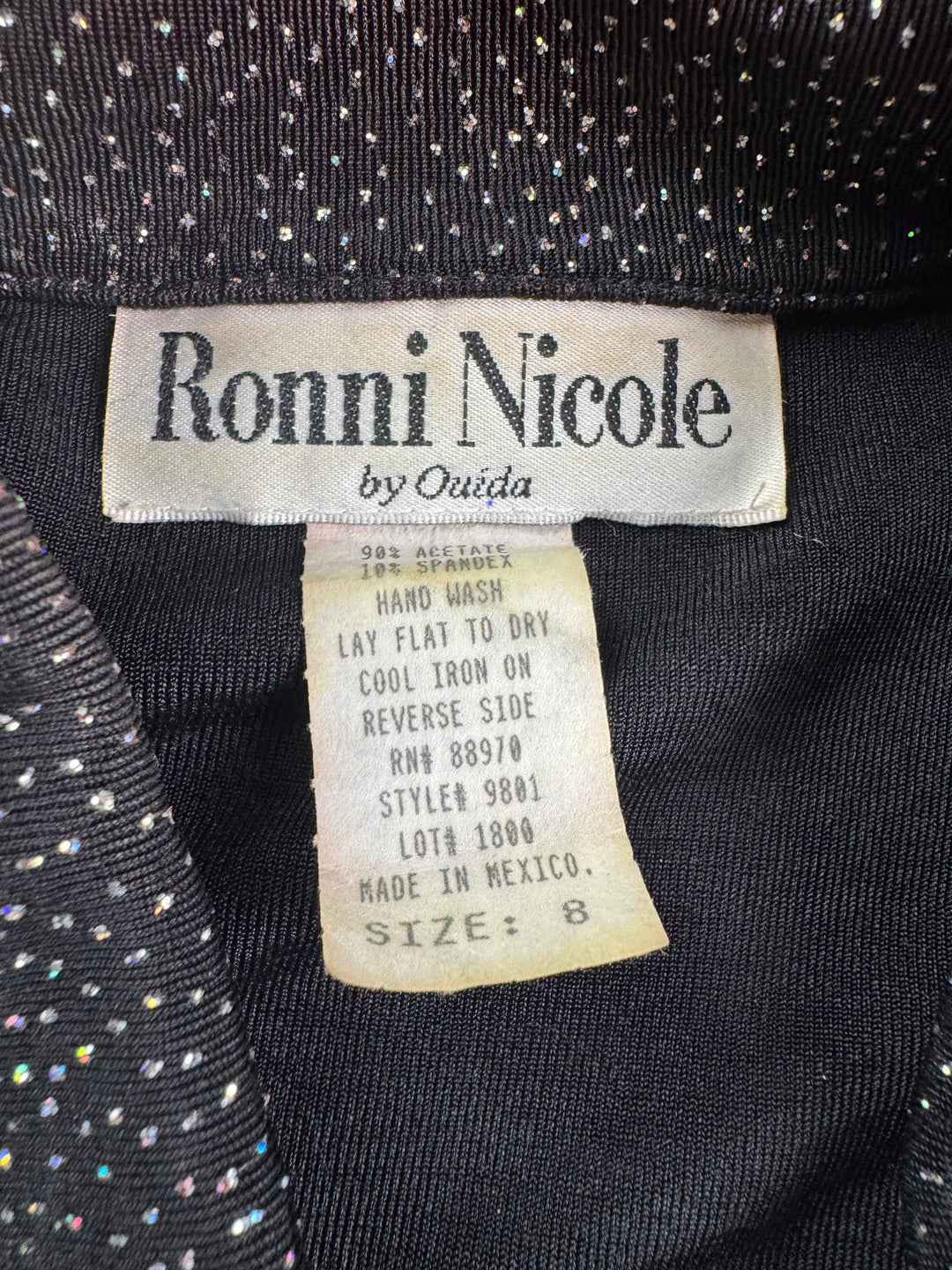 Ronni Nicole Black Glitter Jacket - S - Think Vintage ltd