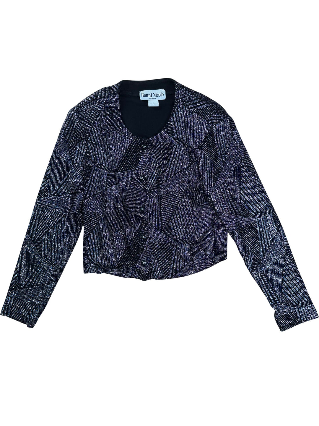 Ronni Nicole Geometric Patterned Jacket - M - Think Vintage ltd