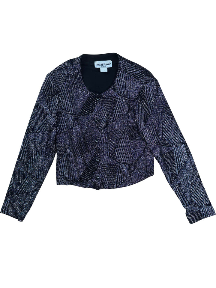 Ronni Nicole Geometric Patterned Jacket - M - Think Vintage ltd