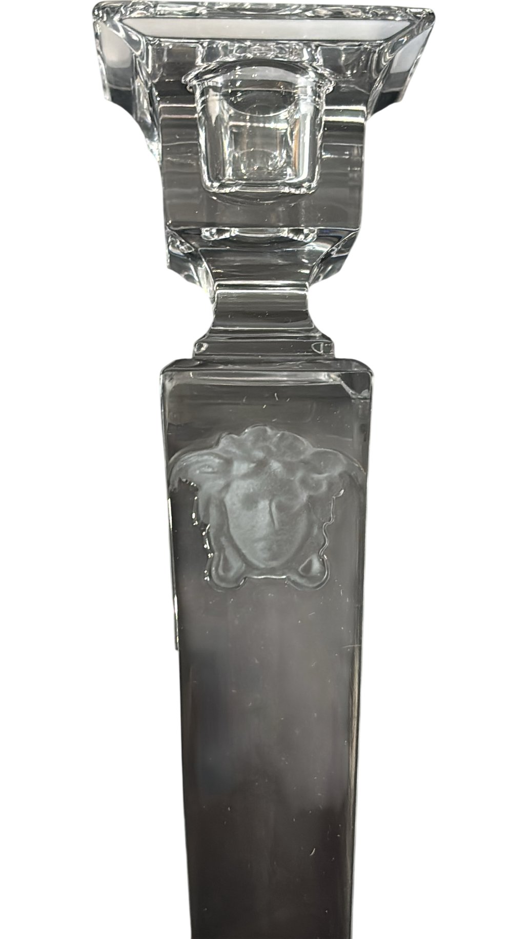 Rosenthal Versace Medusa Gorgona Candleholder 20cm Glass Collectable - Think Vintage ltd