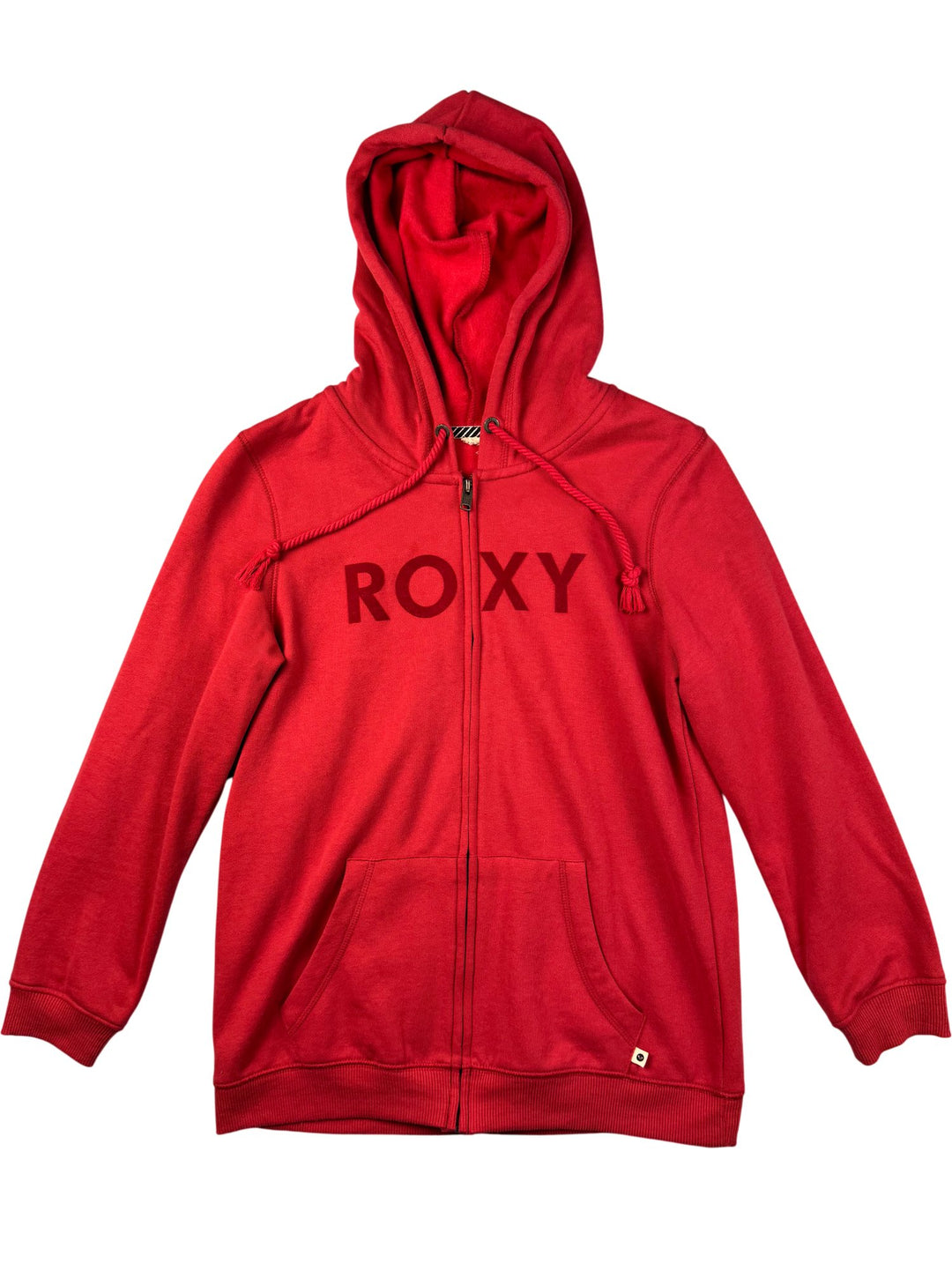 Roxy Red Full Zip Hoodie - M - Think Vintage ltd