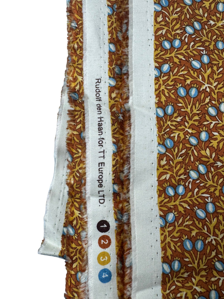 Rudolf den Haan Floral Pattern Cotton Fabric - 10m - Think Vintage