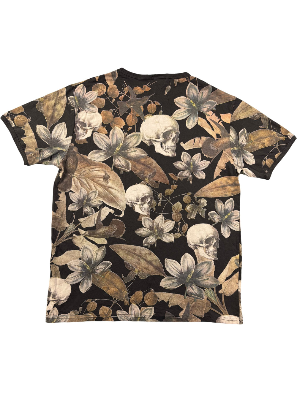 S-Ponder Skull Floral T-Shirt - M - Think Vintage Online Ltd