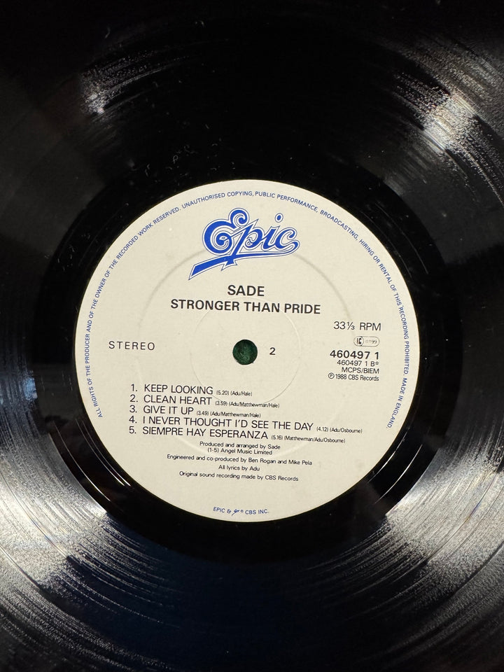 Sade Stronger Than Pride Vinyl Record - Think Vintage Online Ltd