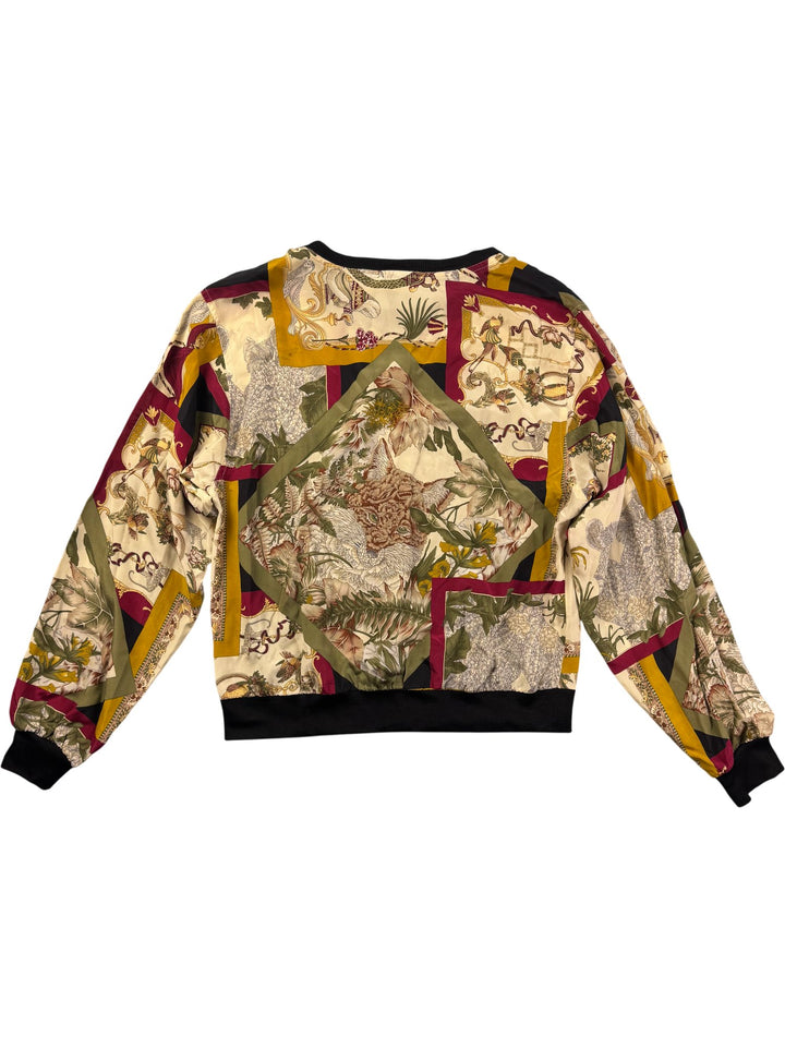 Salvatore Ferragamo Silk Patterned Sweatshirt - M/L - Think Vintage ltd