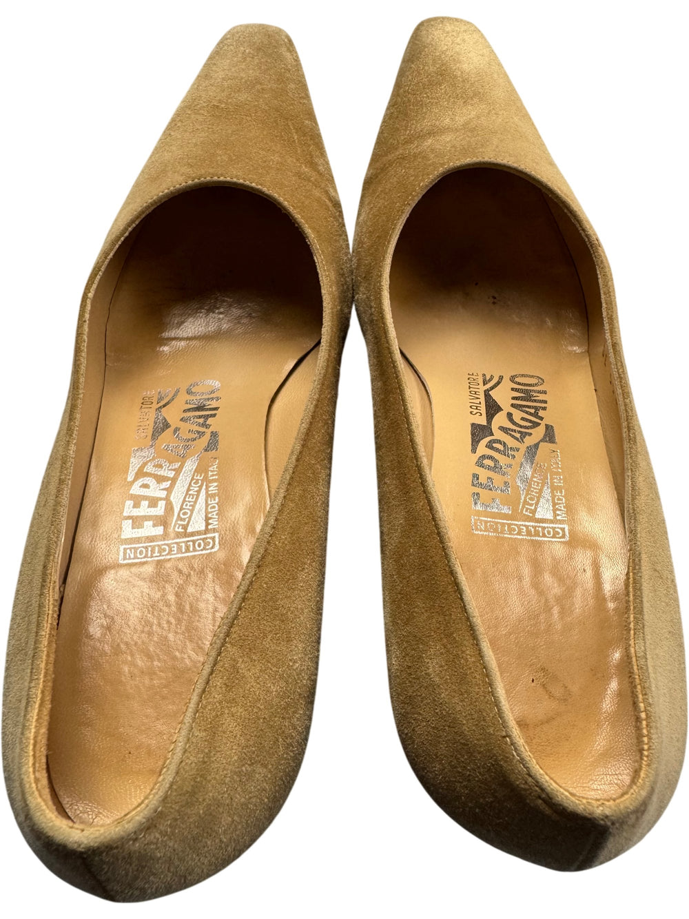 Salvatore Ferragamo Suede Heels - Think Vintage Online Ltd