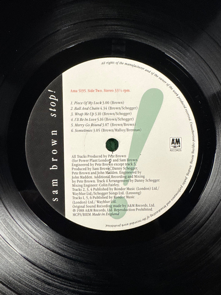 Sam Brown Stop Album LP Record - Think Vintage