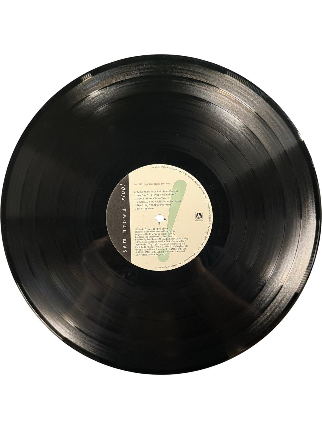 Sam Brown Stop Album LP Record - Think Vintage ltd