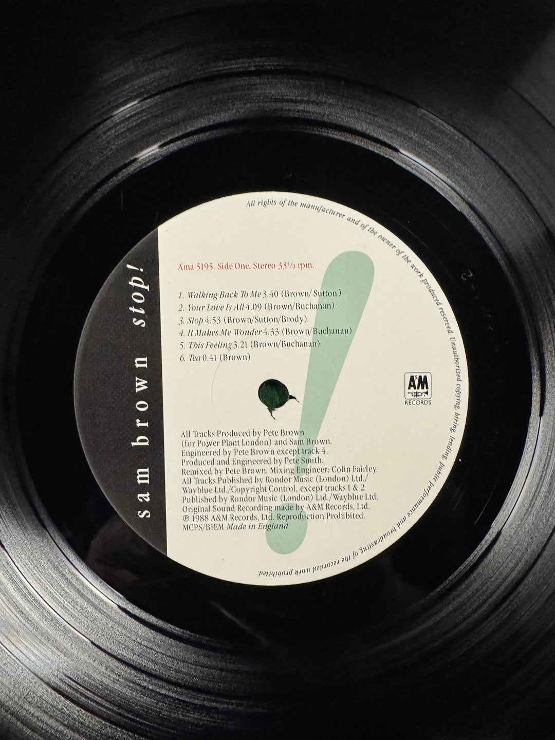Sam Brown Stop Album LP Record - Think Vintage ltd