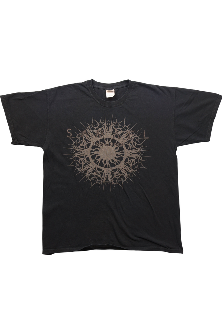 Samael Lux Mundi Black Graphic T-Shirt - XL - Think Vintage Online Ltd