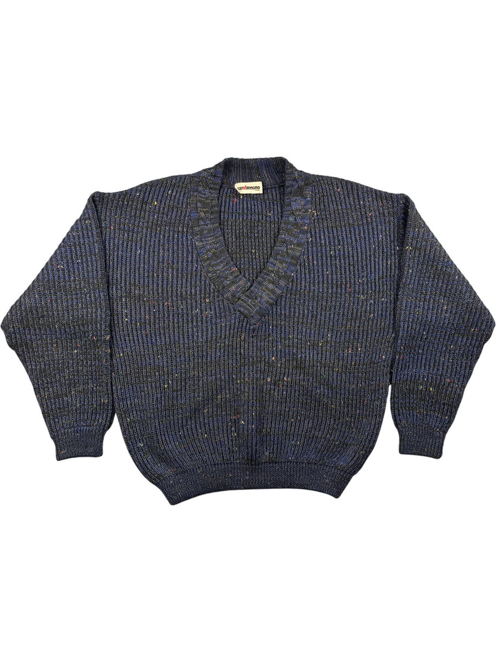 San Valentino Ribbed V-Neck Sweater - Think Vintage ltd