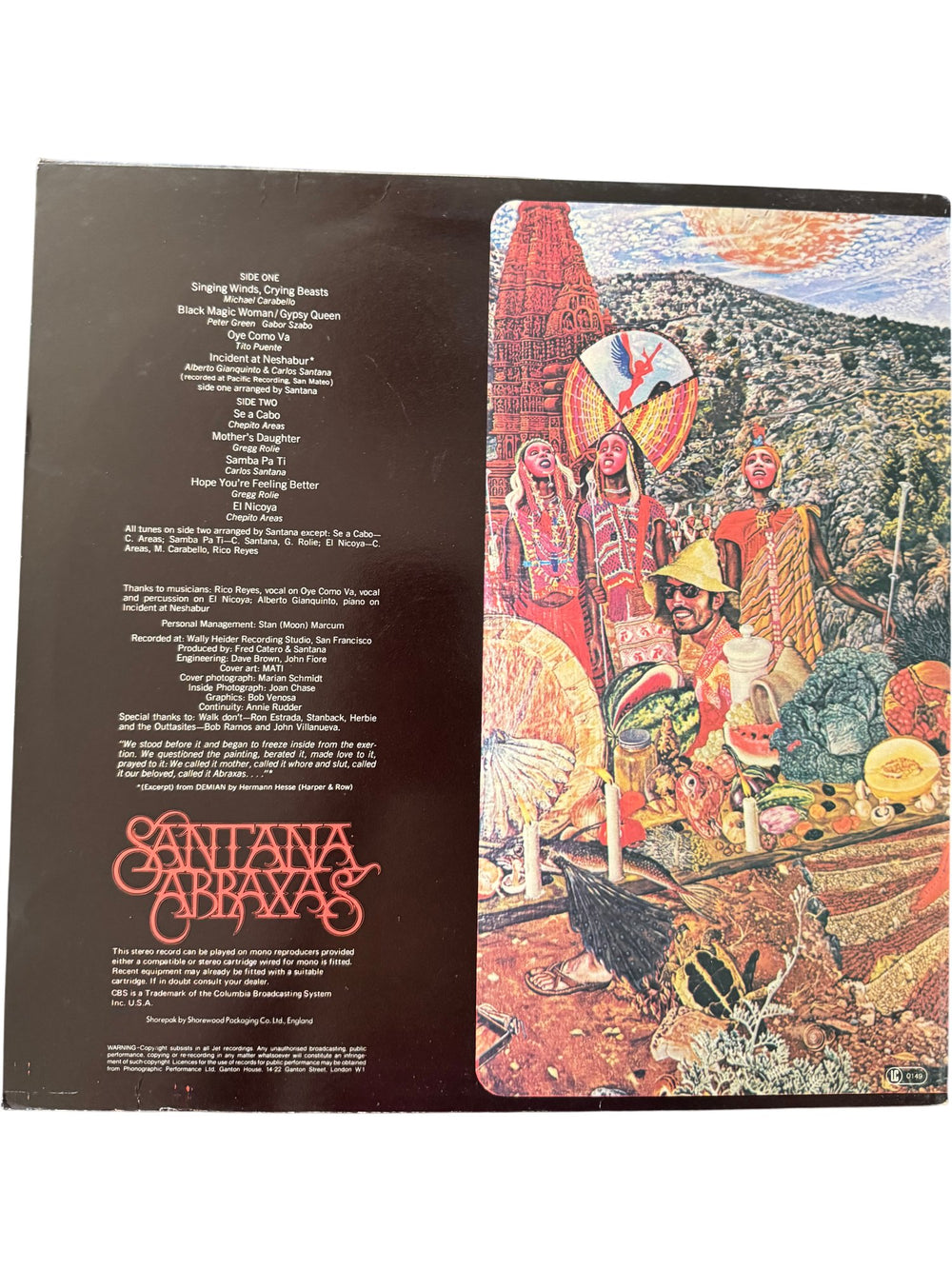 Santana Abraxas Vinyl LP - Good - Think Vintage ltd
