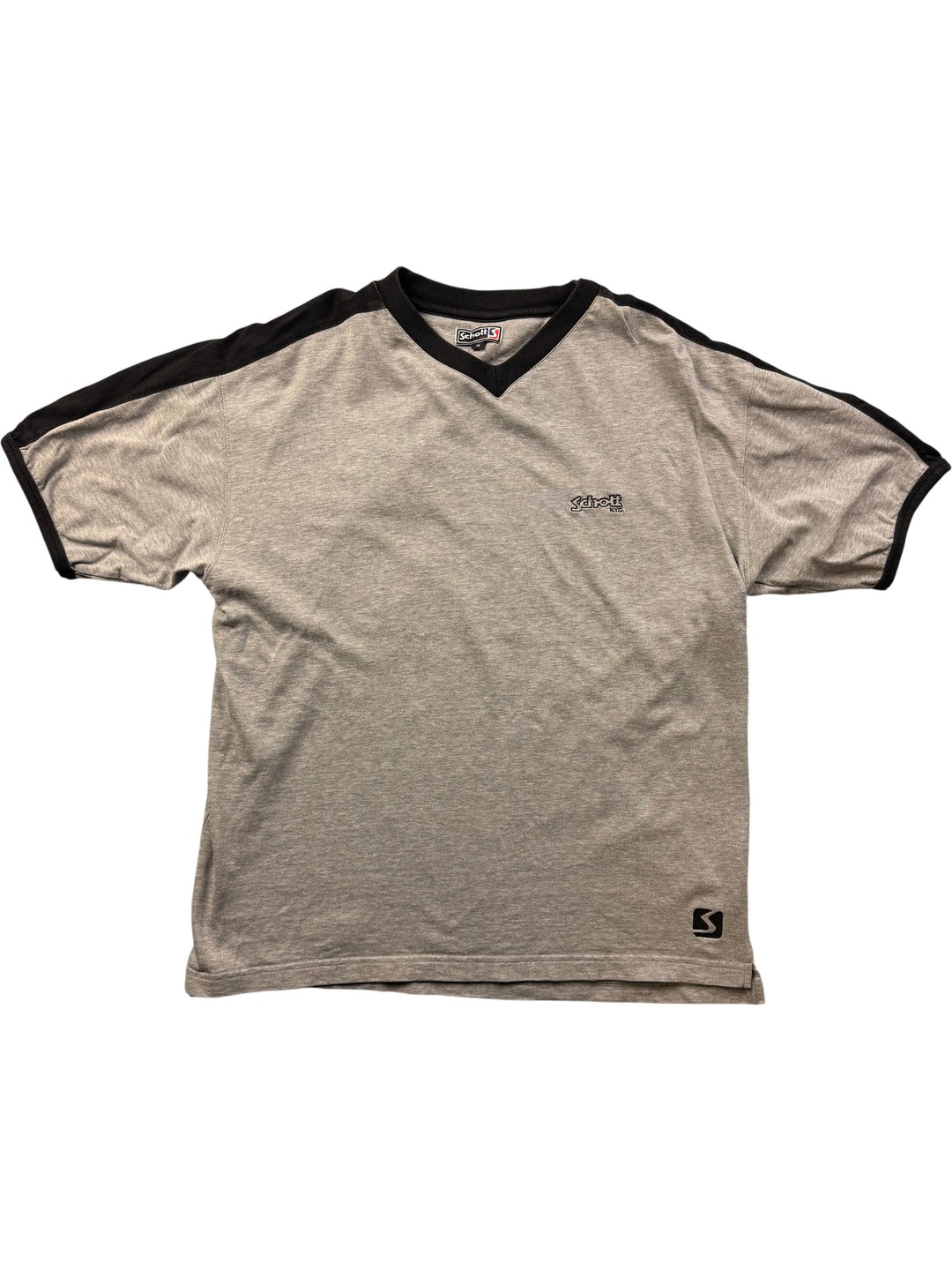 Schott NYC Logo Contrast Sleeve T-Shirt - Think Vintage Online Ltd