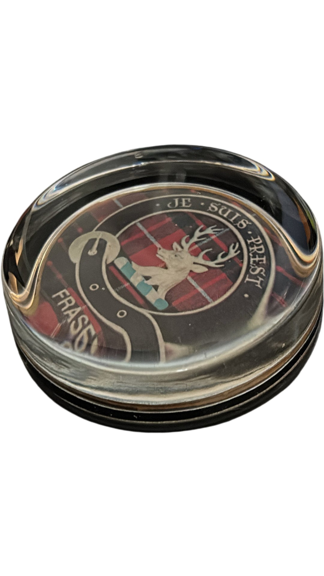 Scottish Clan Fraser Badge Je Suis Prest Tartan Paper Weight
