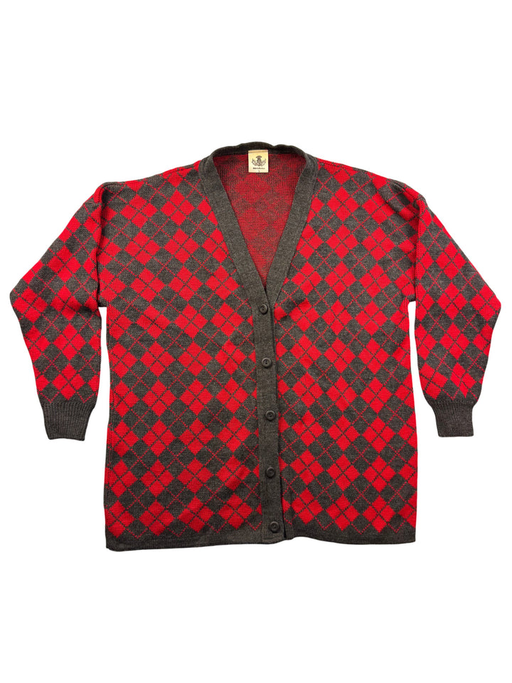 Scottish Made Argyle Cardigan - XXL - Think Vintage ltd