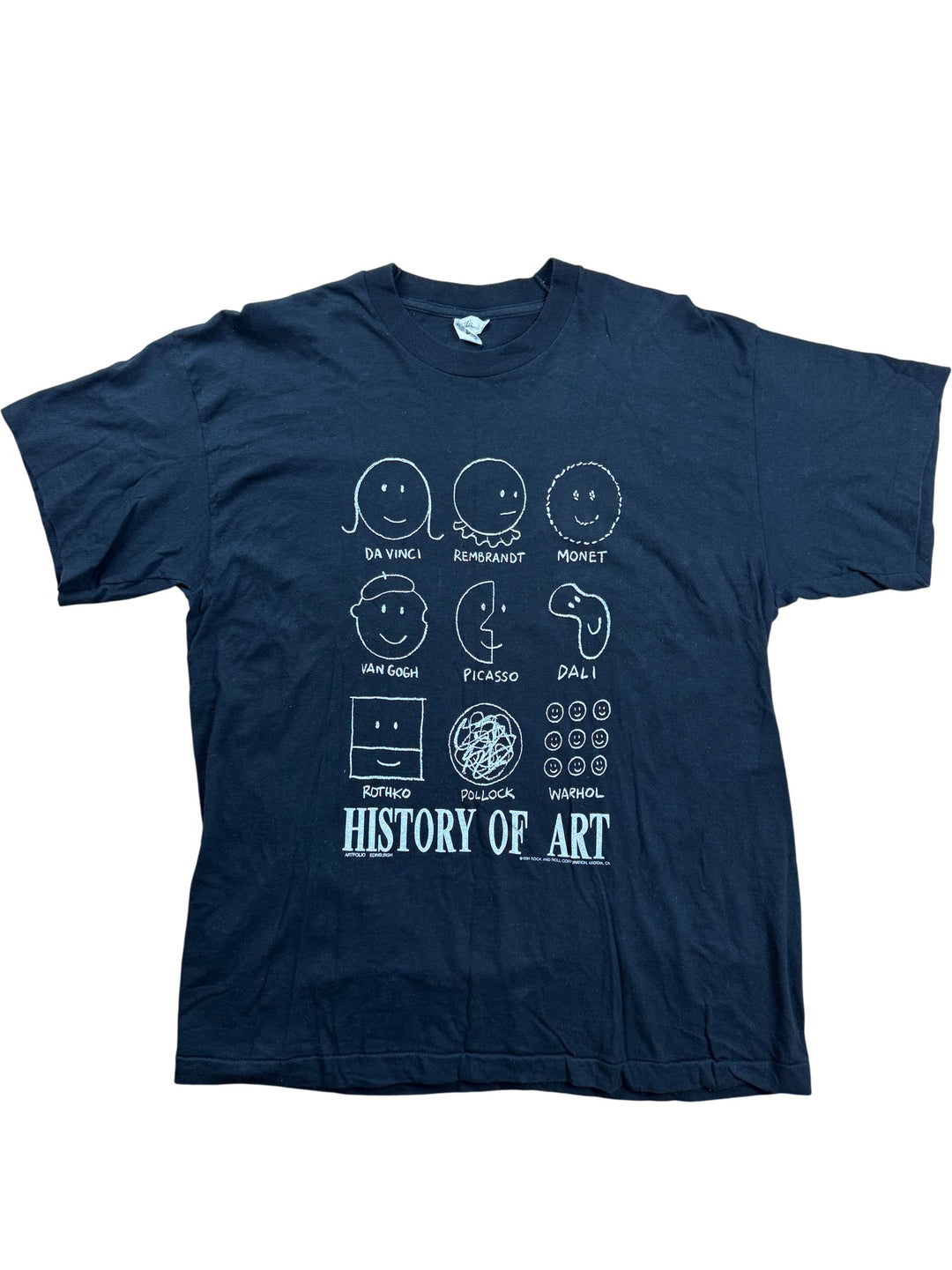 Screen Stars Black History of Art T-Shirt - L - Think Vintage ltd