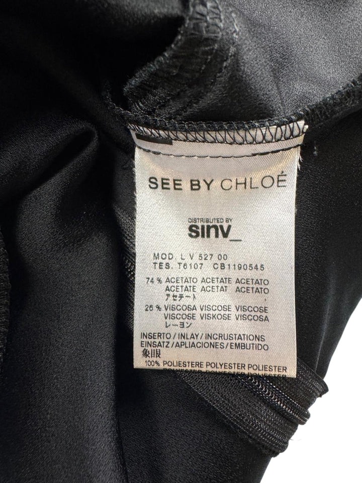 See By Chloé Black Sheath Dress - S - Think Vintage Online Ltd