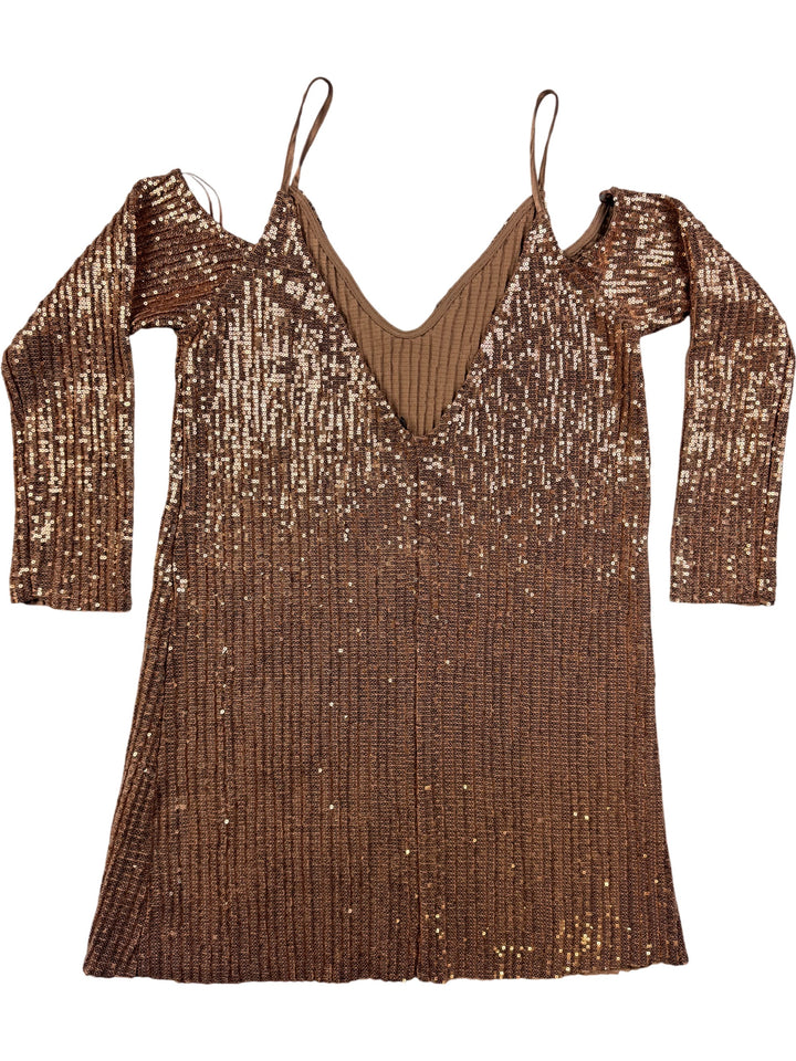 Sequin Cold Shoulder Dress