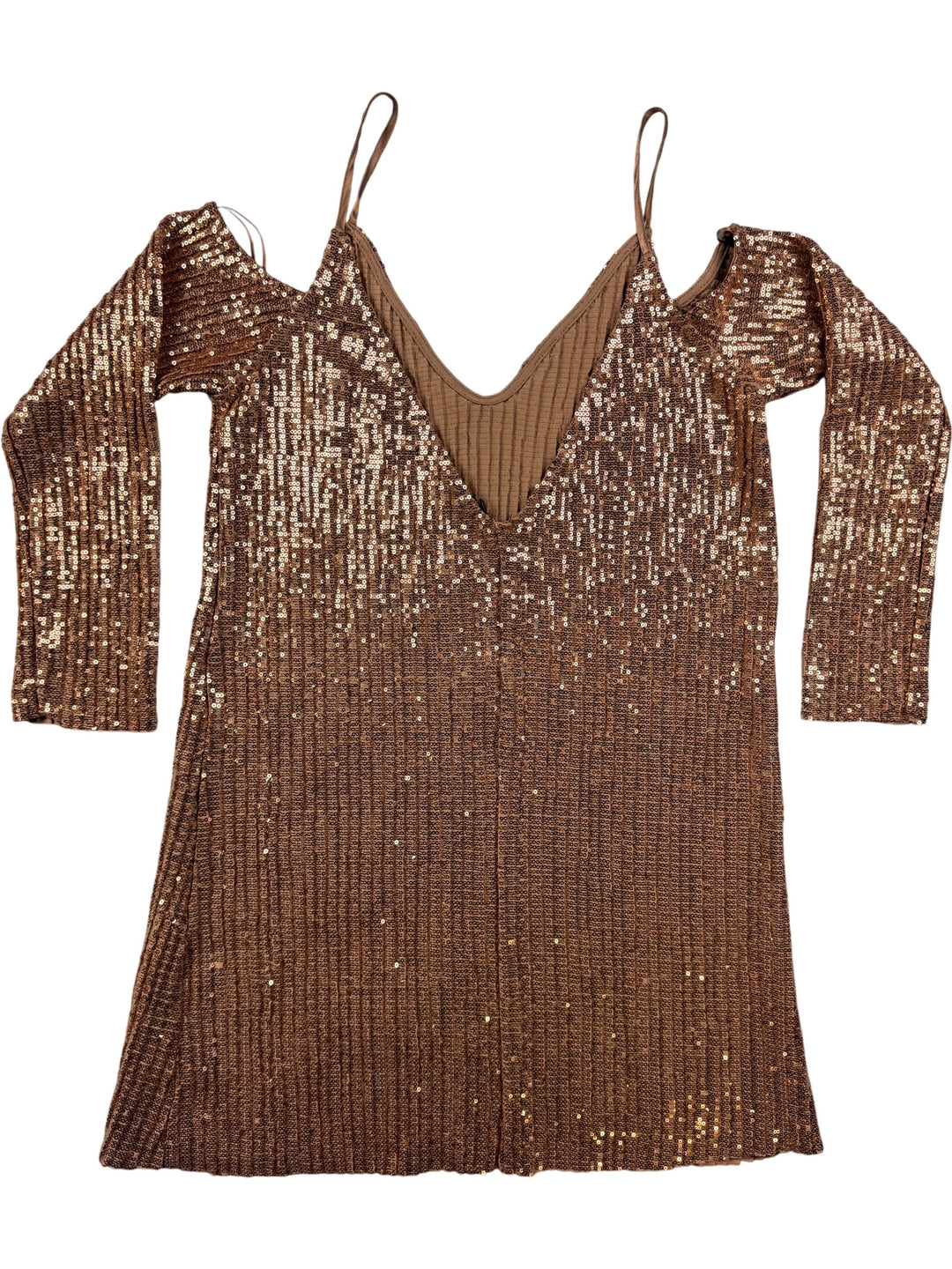 Sequin Cold Shoulder Dress - Think Vintage Online Ltd