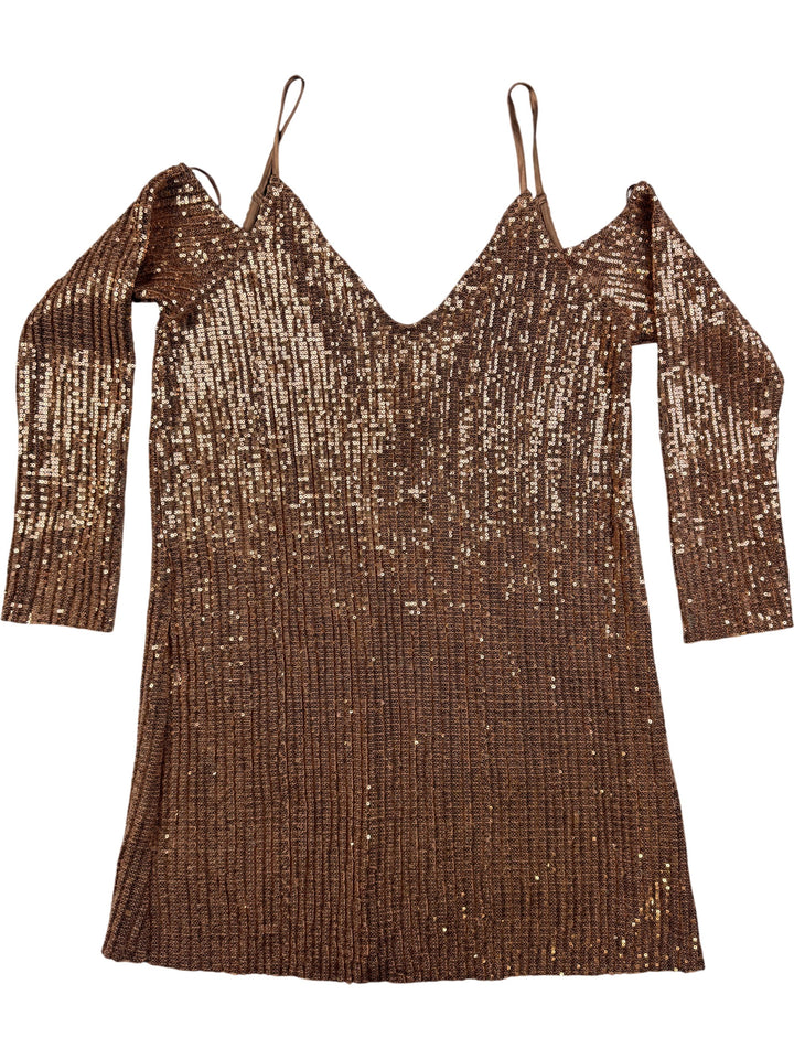 Sequin Cold Shoulder Dress - Think Vintage ltd