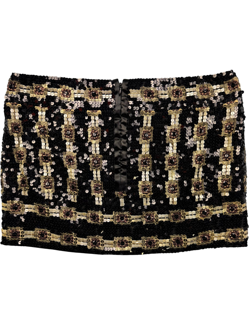 Sequin Embellished Black Mini Skirt - W31 - Think Vintage ltd