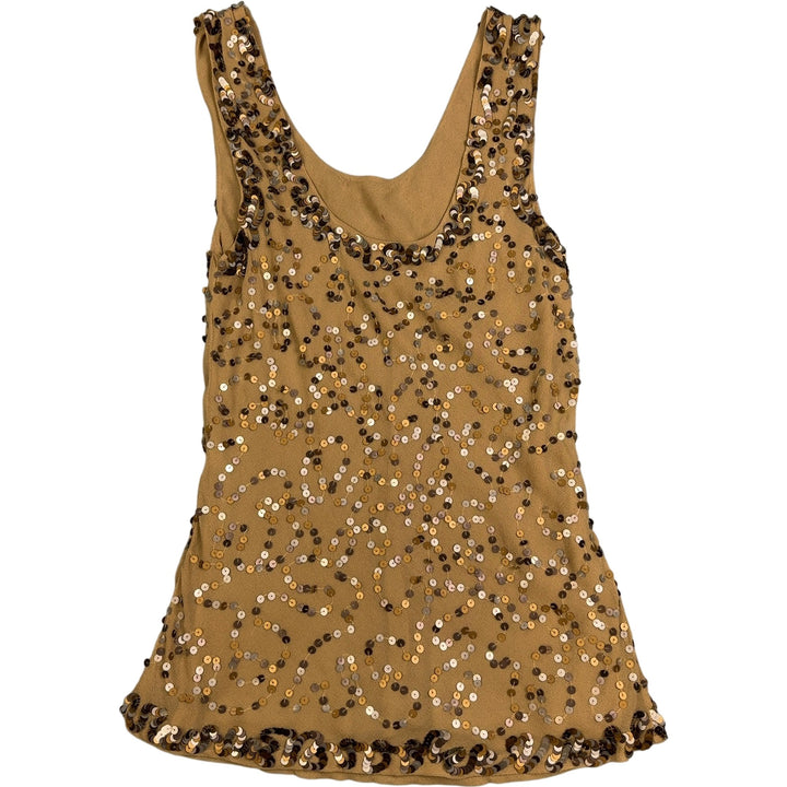 Sequin Embellished Tank Top - XS - Think Vintage
