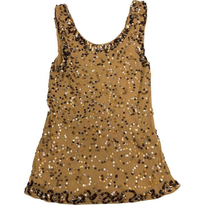 Sequin Embellished Tank Top - XS - Think Vintage ltd