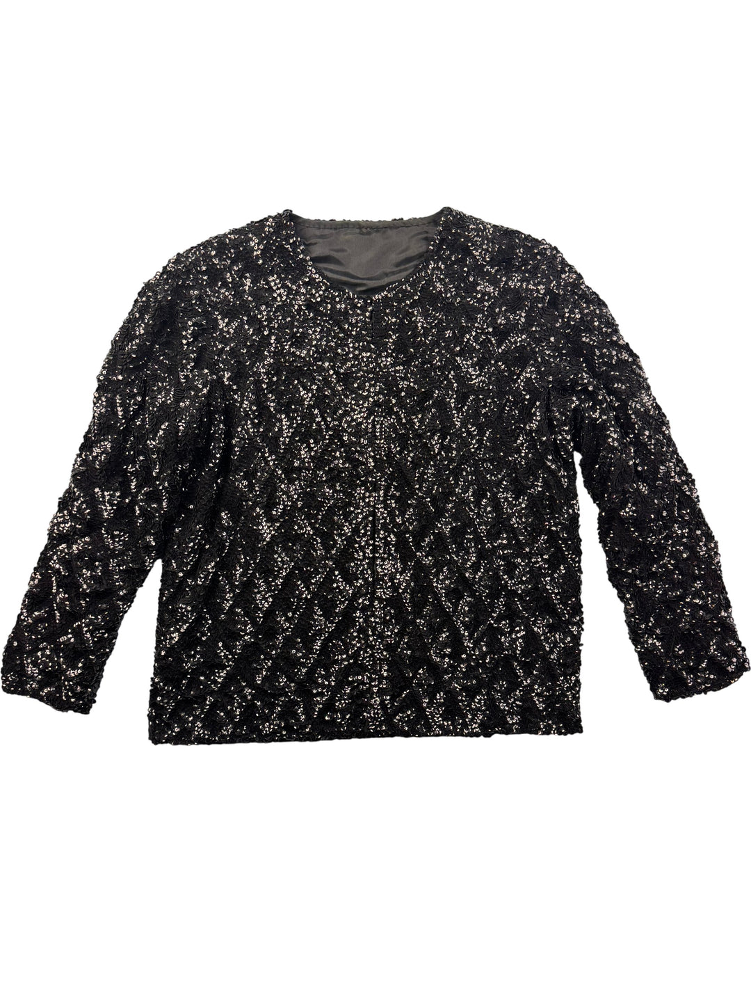 Sequin Patterned Long Sleeved Jacket - M - Think Vintage Online Ltd