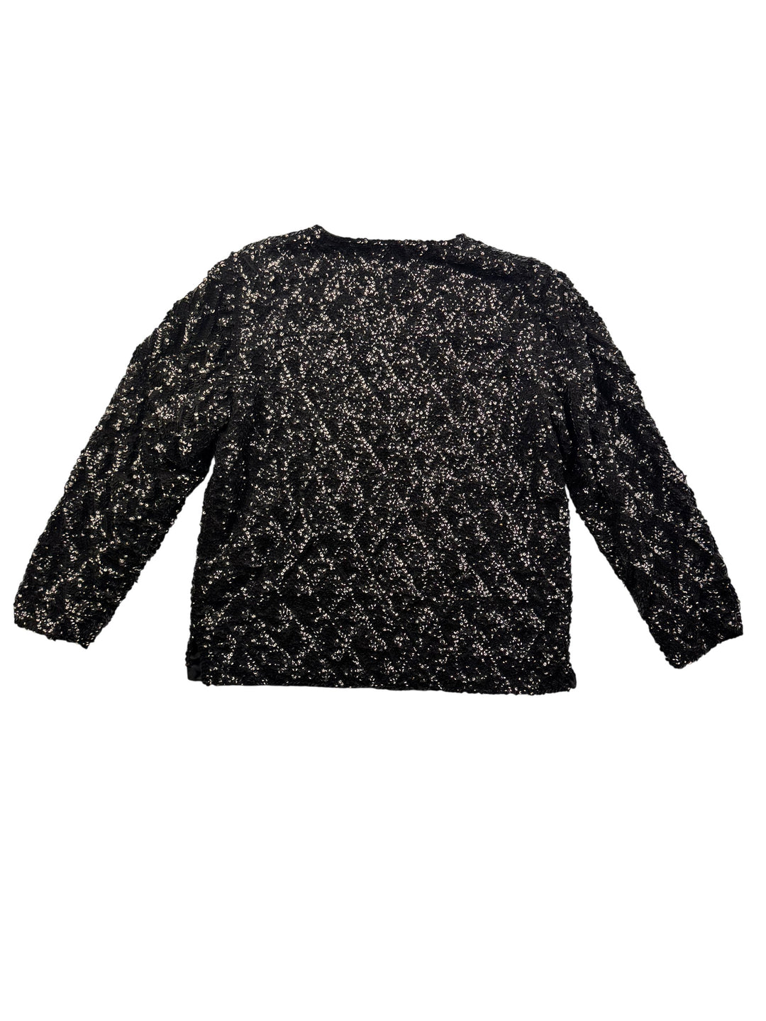 Sequin Patterned Long Sleeved Jacket - M - Think Vintage ltd
