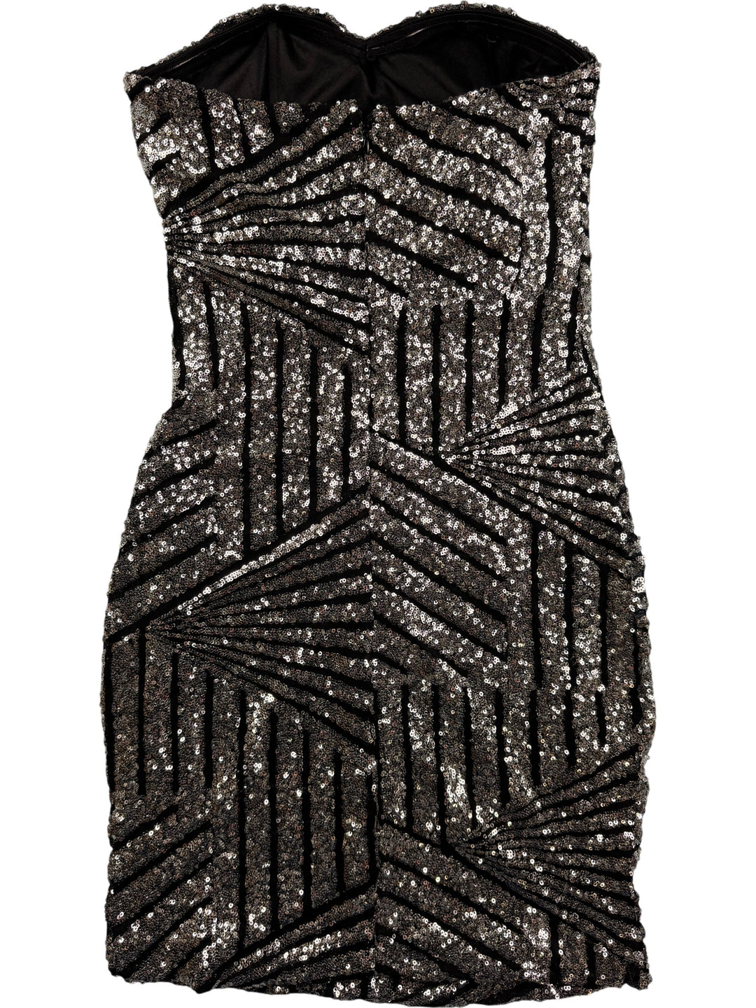 Sequin Strapless Mini Dress - S - Think Vintage
