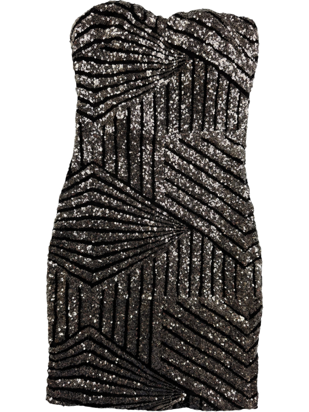 Sequin Strapless Mini Dress - S - Think Vintage Online Ltd