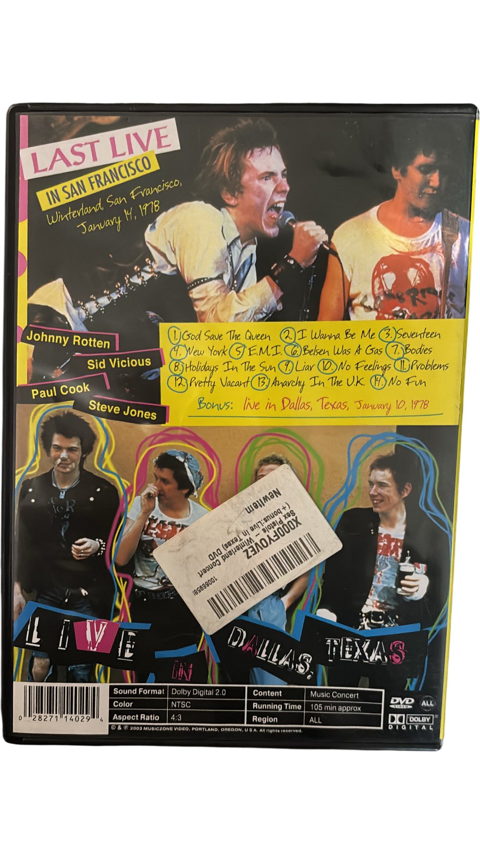 Sex Pistols Winterland Concert DVD - Think Vintage ltd