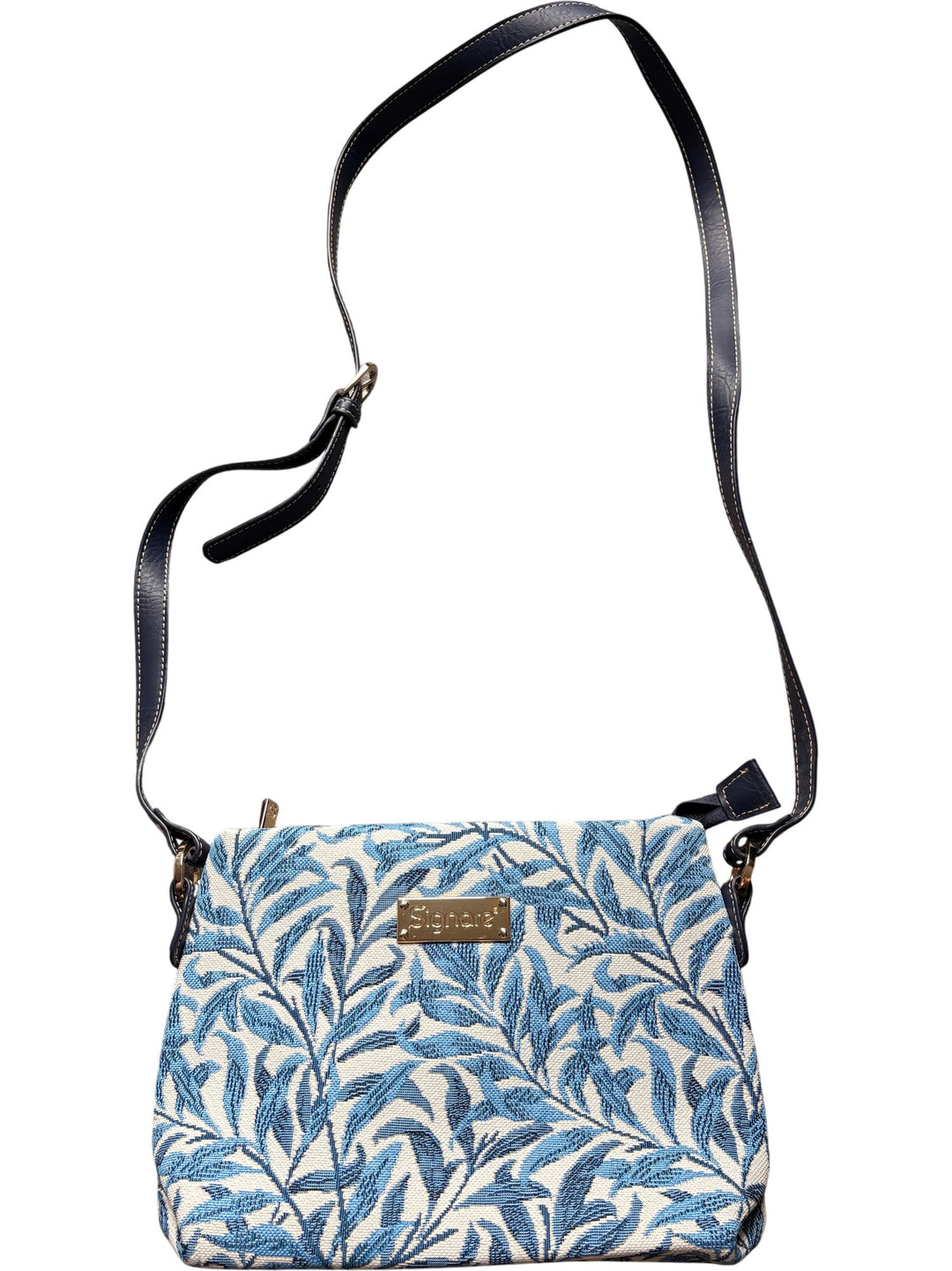 Signare Blue Leaf Pattern Cross Body Bag